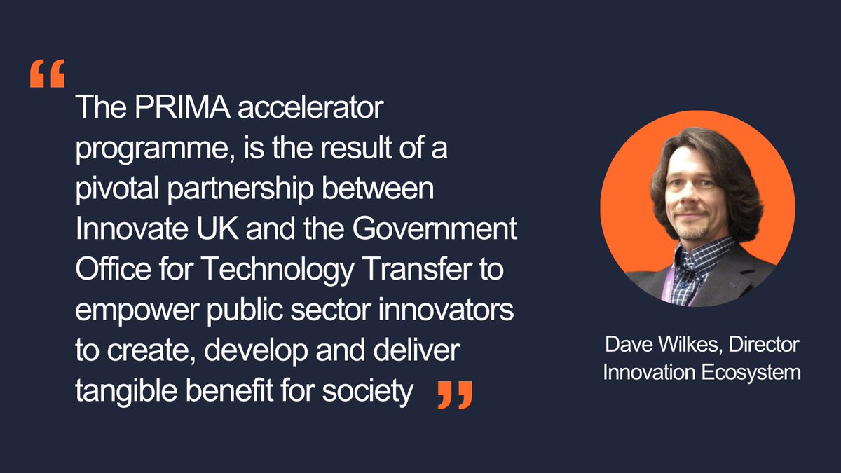 Government Office for Technology Transfer (@ukgovgott) on Twitter photo Have you heard about PRIMA?
It's a new Public Research Innovation and Market Accelerator to help bring innovations to market.
Read below to hear from <a href="/innovateuk/">Innovate UK</a>'s Dave Wilkes about the Programme.
Find out more and apply here 👉thehelixway.com/gott-prima-pro… Have you heard about PRIMA?
It's a new Public Research Innovation and Market Accelerator to help bring innovations to market.
Read below to hear from <a href="/innovateuk/">Innovate UK</a>'s Dave Wilkes about the Programme.
Find out more and apply here 👉thehelixway.com/gott-prima-pro…