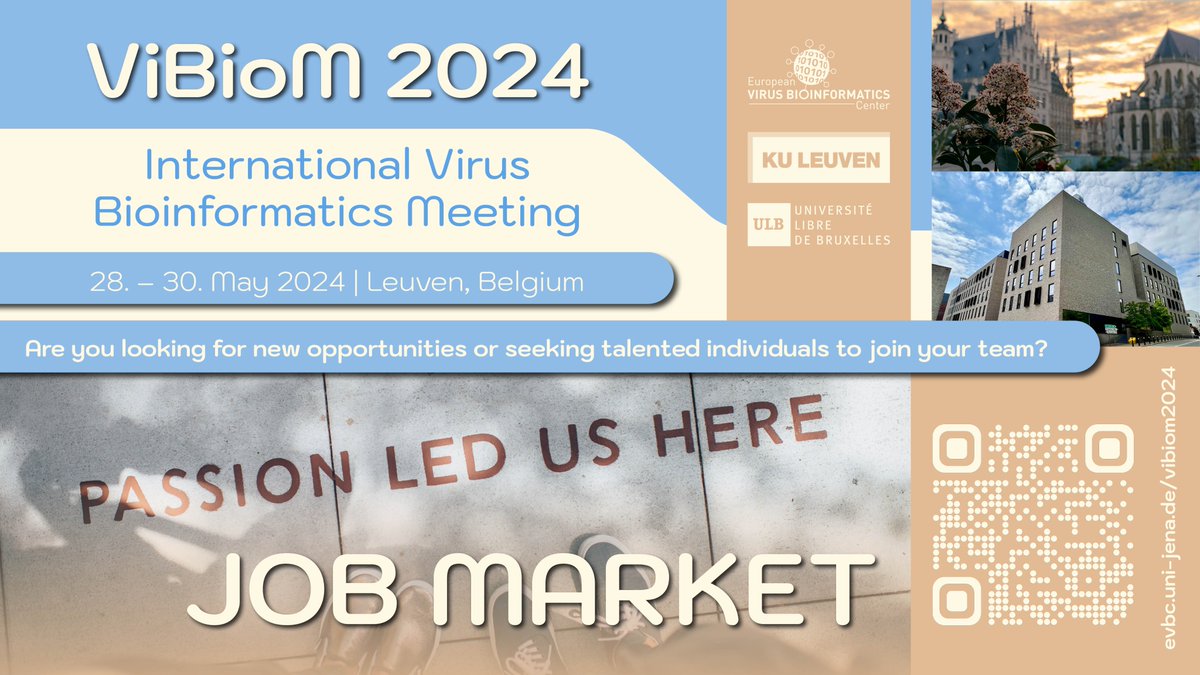 Are you looking for new opportunities or seeking talented individuals to join your team? During #ViBioM2024, we will be hosting a job market for participants who are looking for a job or who are hiring. evbc.uni-jena.de/events/vibiom2… #vacancy #jobopportunities #virusbioinformatics
