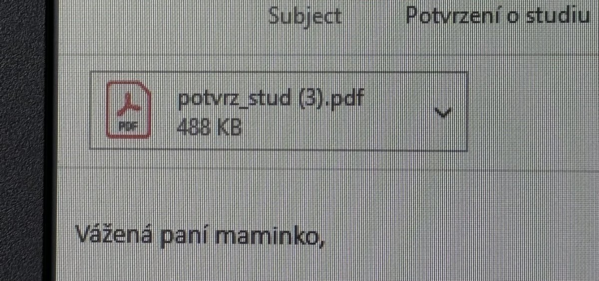 pisu mamince z firemniho mailu a musim zachovat strukturu