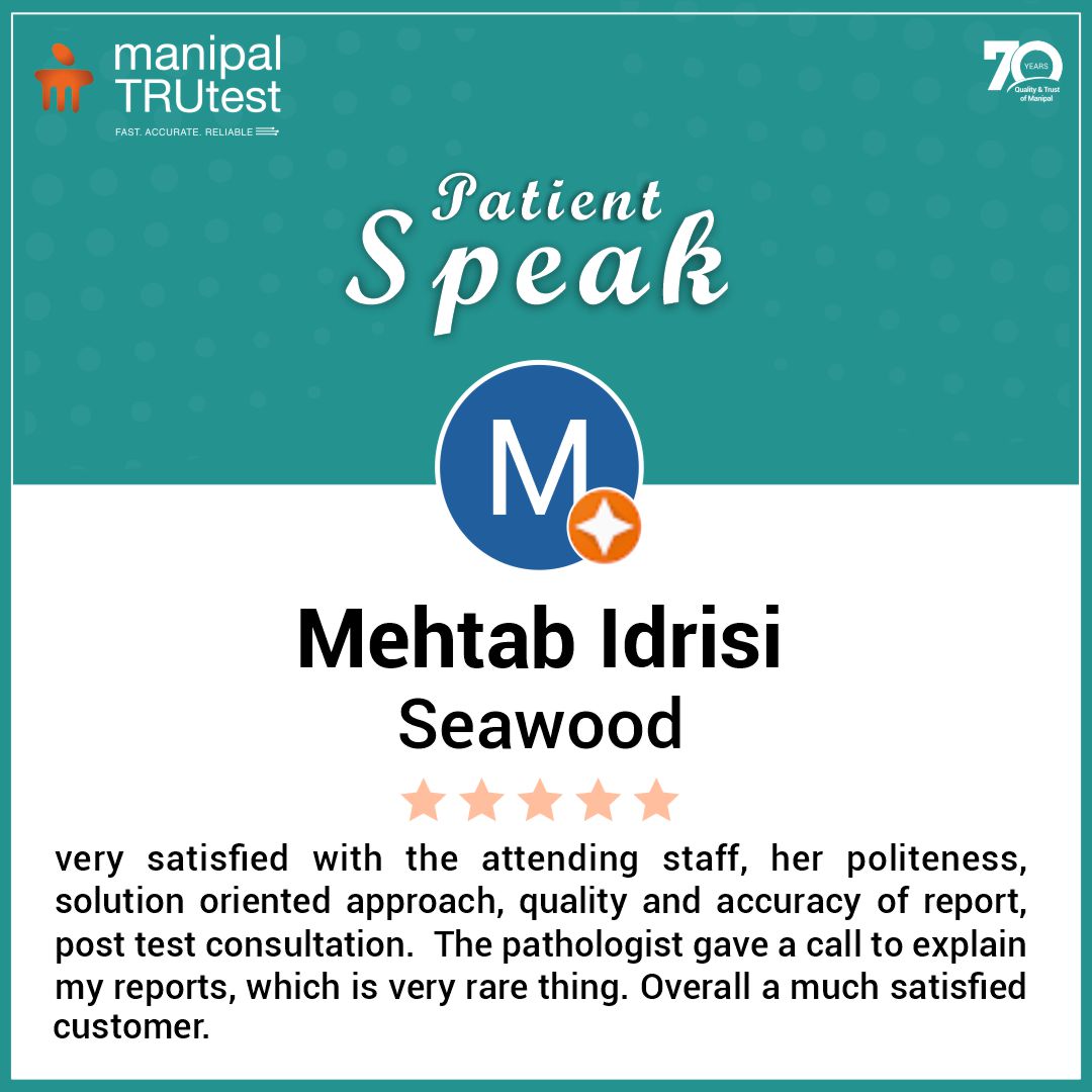 #Feedback like these leaves us recharged to build a #HealthyNation @ManipalTRUtest
.
.
.
#happypatients #happyyou #HealthierNation #healthyyou #PatientSpeak #FeedbackMatters #PatientReviews #HappyPatients #ShareYourExperience #PatientCare #HealthcareHeroes #ManipalTRUtest