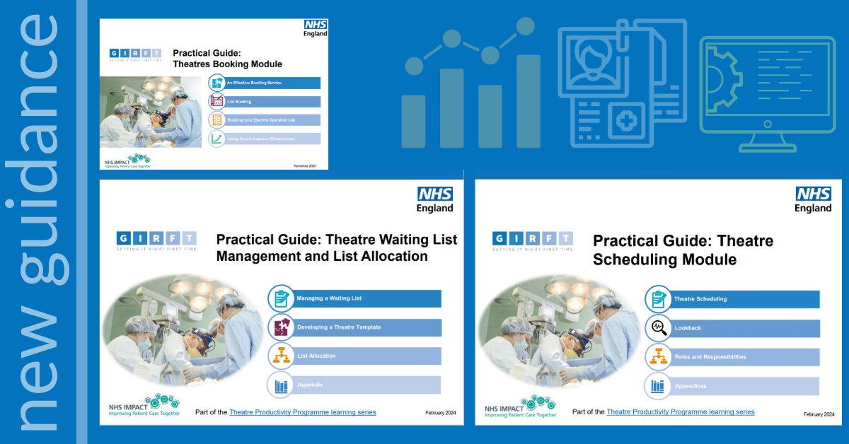 📢Our series of training guides supporting staff to finetune each part of the surgical pathway is growing! 📢
Modules out now:
1⃣Theatre booking
2⃣Theatre WL management &amp; list allocation
3⃣Theatre scheduling
Find them all here: bit.ly/4c0IuVJ
More modules coming soon…