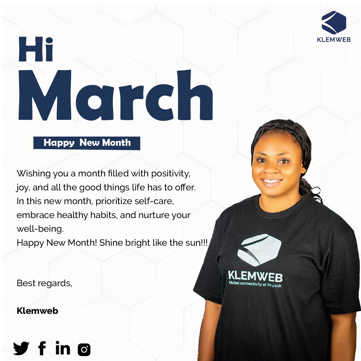 Hi March 👋.... Positivity, Joy, Good things, Self Care, Healthy Habits. All in March. 
Shine bright like the sun!!!
#HappyNewMonth 
#TECH4ALL
