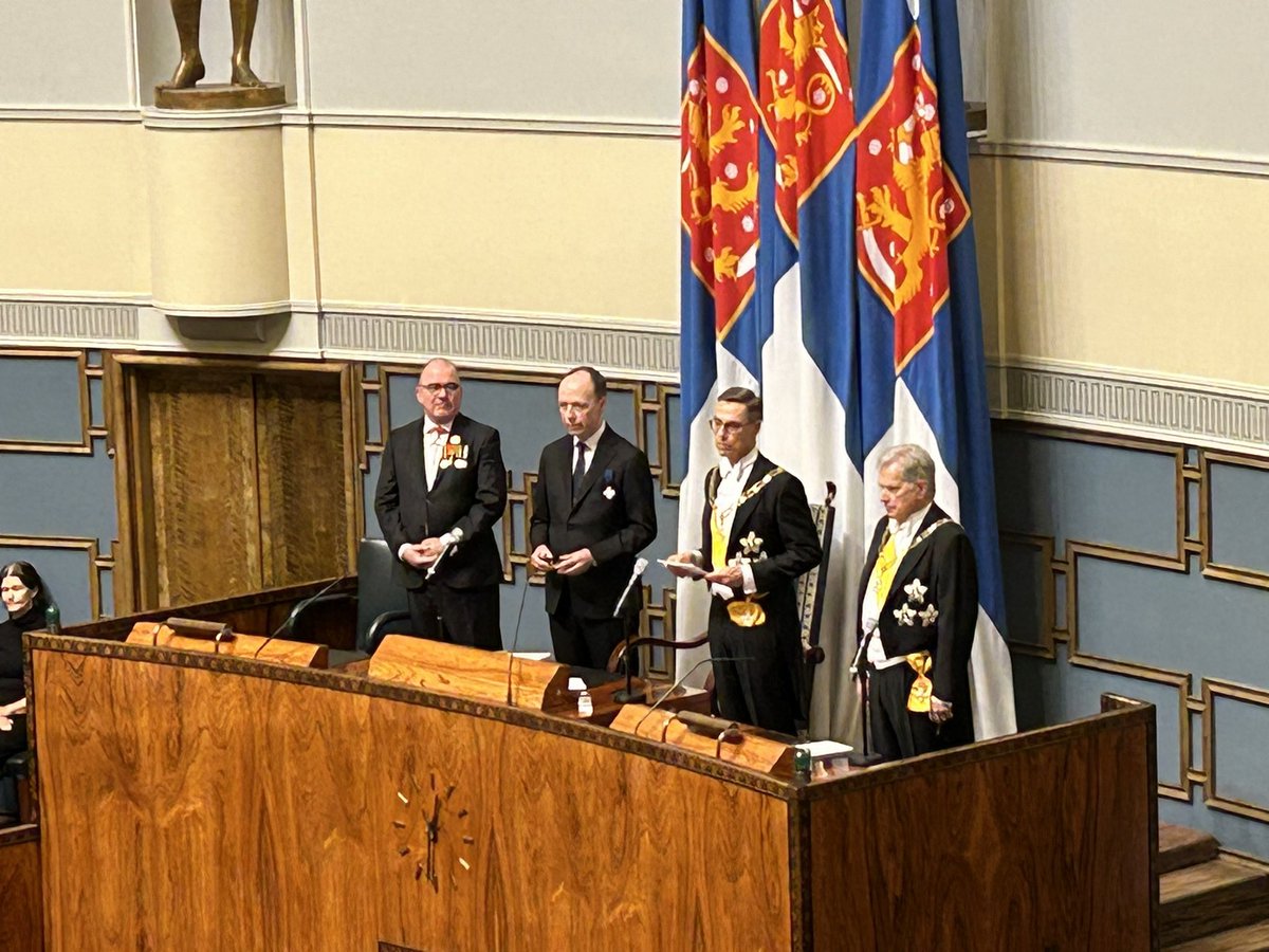 It is an honour to participate today at the Inauguration Ceremony of the President of the Republic of Finland at the Parliament of Finland. @alexstubb @niinisto #suomi #presidentti