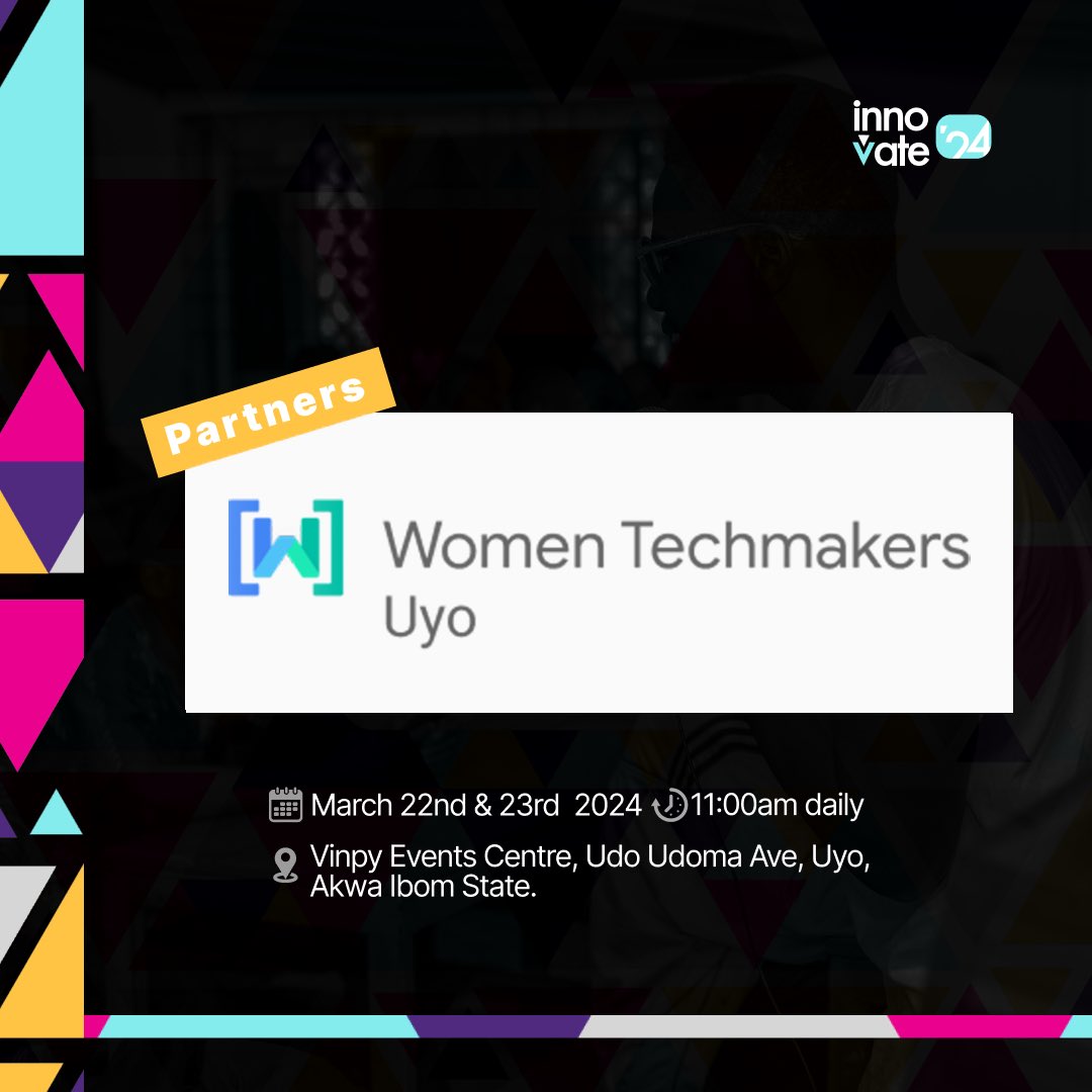 We're over the moon to announce Women Techmakers @WTMUyo as an official partner for INNOVATE'24!🥳💃
This powerful partnership amplifies our mission to empower and celebrate women in the tech landscape.