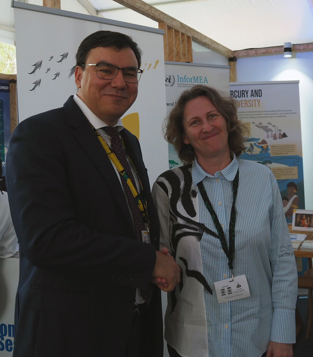 I was pleased to welcome @AzizAbduhakimov Minister of Ecology, Environmental Protection and Climate Change of🇺🇿, at out exhibition during #UNEA6. I am looking forward to Uzbekistan joining #minamataMEA