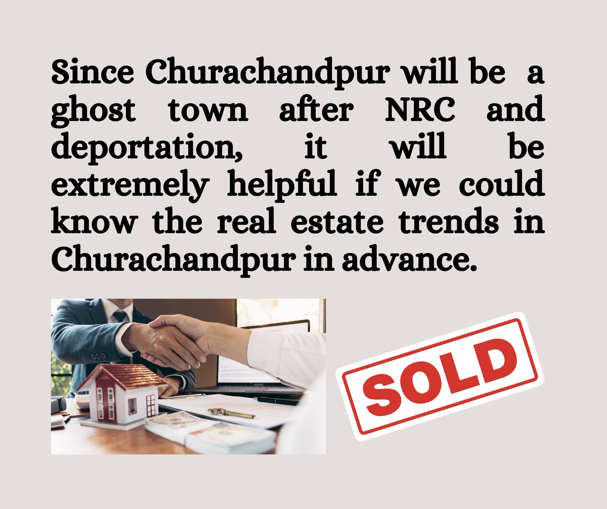 Soon to be a ghost town, Kuki-Zo occupied Churachandpur 🏠
RIP Kuki-Zo occupied Churachandpur (1921-2024) ✌️ 
Hello! to the original Churachandpur! 👋🏼 

Help me so that I can help you.
Help me, help you. Got it? 🏠