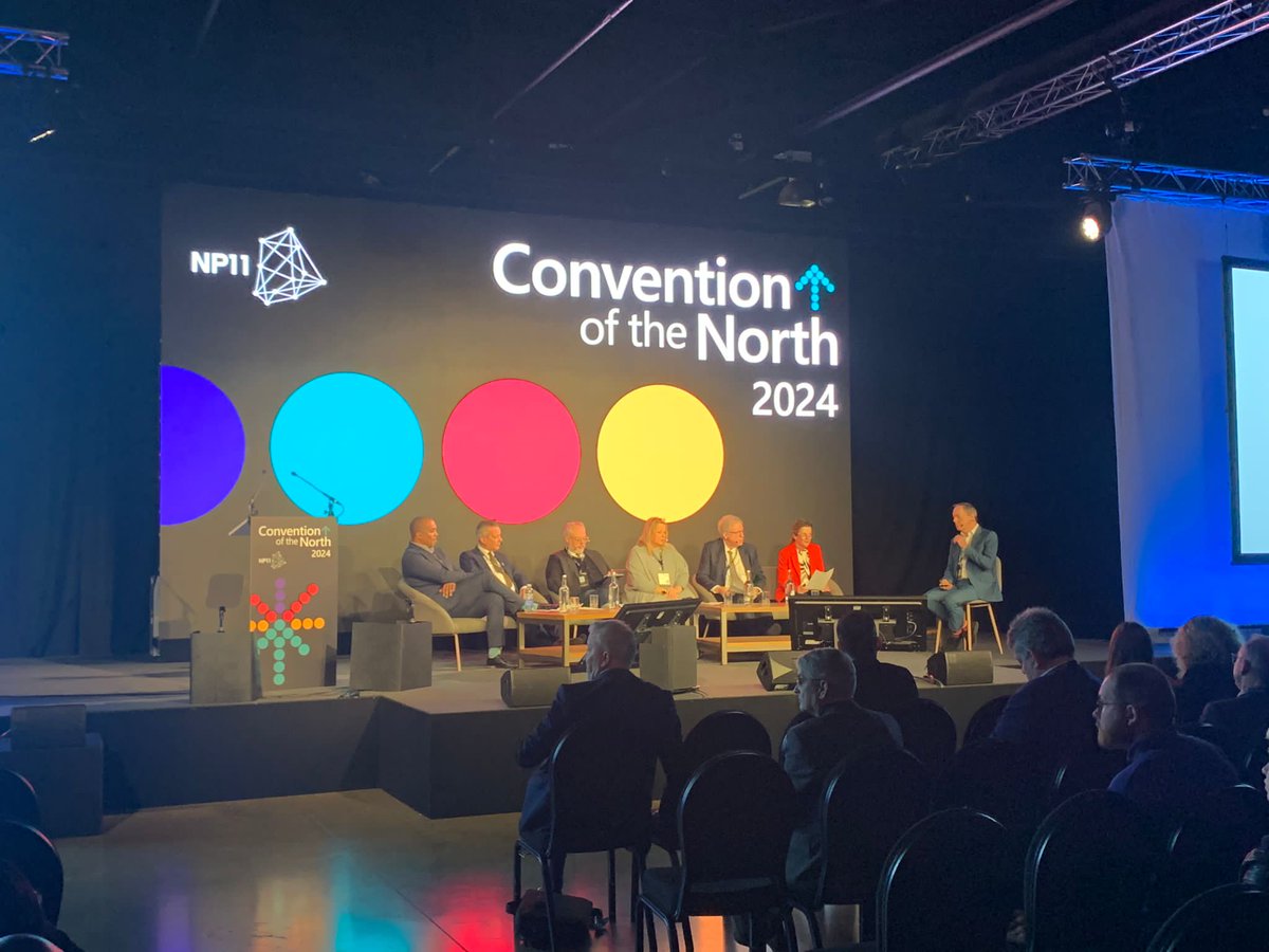 A fantastic panel featuring a range of Northern leaders discussing the key priorities highlighted by @hayward_clare in her earlier speech: 🚆 Transport and connectivity 💷 Trade and investment 🌱 Net zero 🏘 People and place