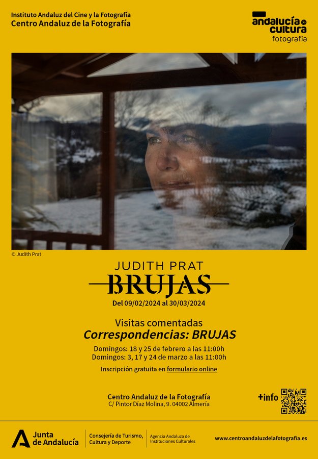 El Centro Andaluz de la Fotografías #CAF te propone el 3, 17 y 24 MAR, a las 11h, visitas comentadas para adultos a la exposición 'BRUJAS', de <a href="/judithprat22/">Judith Prat</a>

Inscripción previa: lajunta.es/4n841

<a href="/CulturaAND/">Cultura Junta de Andalucía</a> <a href="/AlmeriaJunta/">AlmeríaJunta</a> <a href="/CulturaAlmeria/">TurismoCulturaDeporteAlmería</a> 
<a href="/OcioAlmeria/">Ocio Almería®</a> <a href="/WeekyAlmeria/">Weeky Almeria</a>
