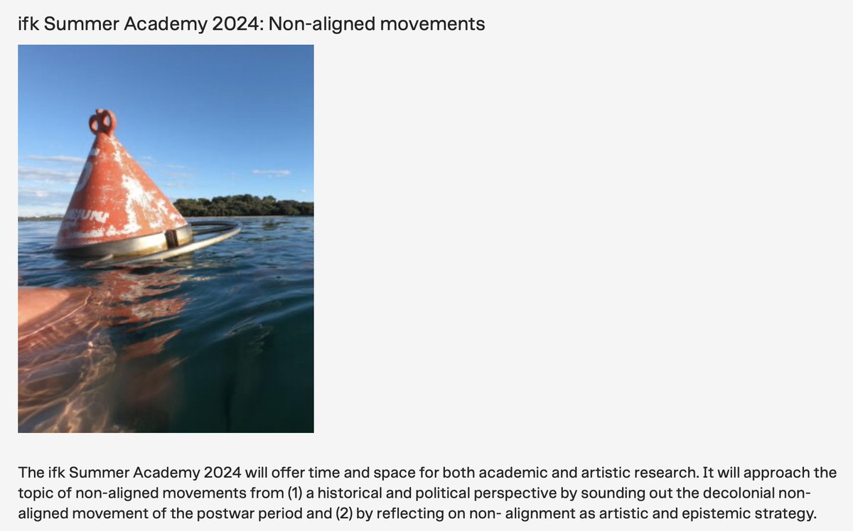 ifk Summer Academy "Non-aligned movements" 
September 2-11 on Brijuni, Croatia
Program and call for applications: ifk.ac.at/calls-detail-e…