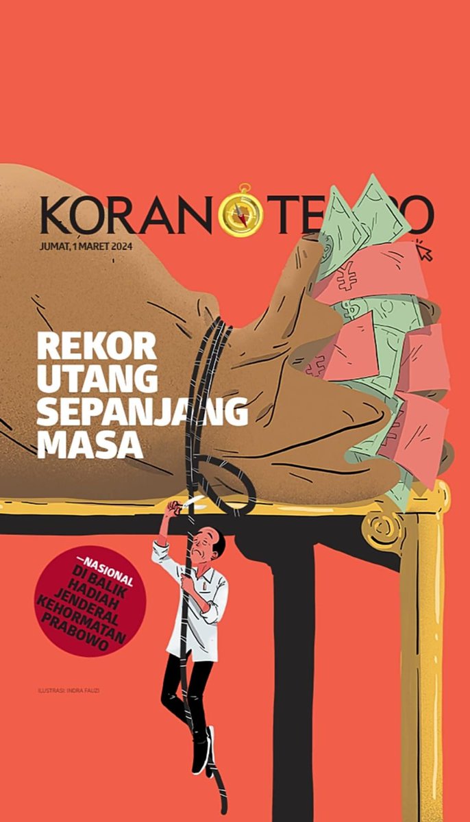 Utang pemerintah menembus rekor tertinggi
Mencapai 
Rp 8.253,09 triliun per Januari 2024

Sangat membanggakan
Indonesia maju
Menuju indonesia emas