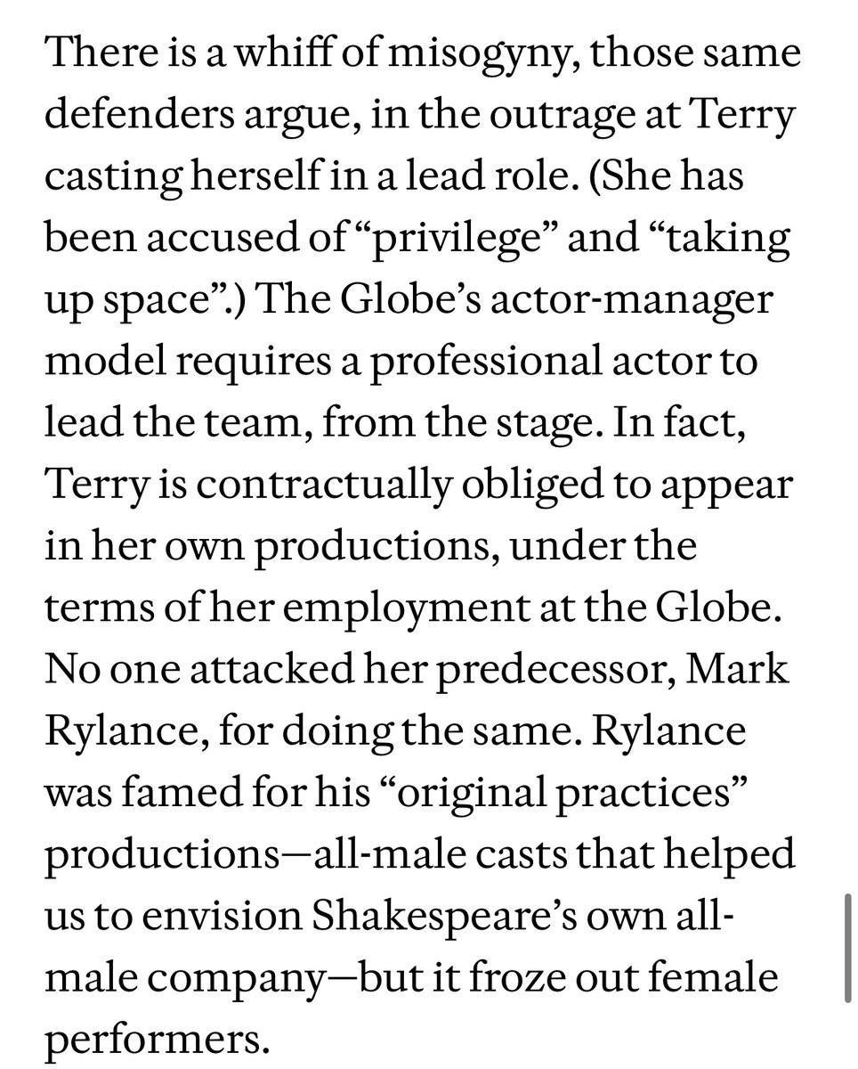 KateMaltby's tweet photo. I’ve also dug up some facts that seem to have been missed by Terry’s critics

Hired as an actor-manager at the Globe, like Mark Rylance, she is required in her contract to star in Globe shows https://t.co/cfohoxSVVk
