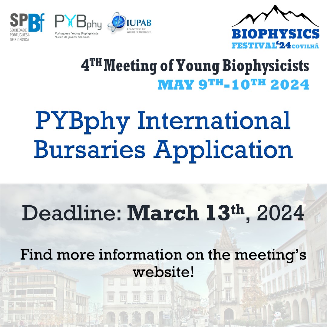 We are happy to announce that we will award 5 bursaries for international young researchers to attend the Biophysics Festival 2024!
You can find the eligibility criteria and how to apply in our meeting's website (link in bio).
Don´t miss this opportunity!