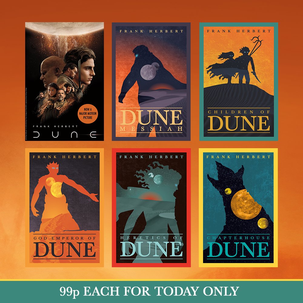 99p FOR TODAY ONLY 🚨🚨🚨 Get all 6 books in the global bestselling Dune series for just 99p each in ebook! Download before it's too late: brnw.ch/21wHtmY
