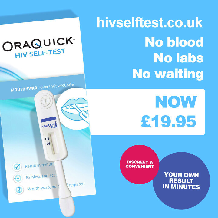 OraQuick HIV Self Test now £19.95! There's no reason not to #KnowYourStatus! No blood, No labs, No waiting. Discreet delivery. No HIV Test is easier! Order now for only £19.95 #BioSure #GetTested #ChooseOral #TakeControlOfYou #EndHIV kont.ly/e971b4a8