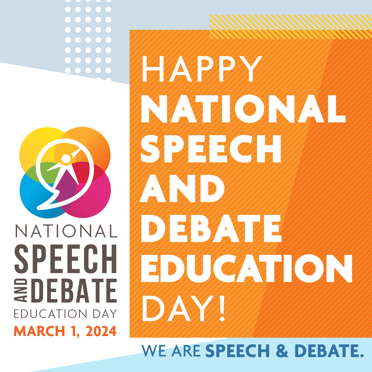 speechanddebate's tweet image. Happy National Speech and Debate Education Day from everyone at The NSDA! We know how this activity can change lives and we are thrilled to have a day dedicated to celebrating you, your team, and all you put into speech and debate. 🎉bit.ly/3Th38cA