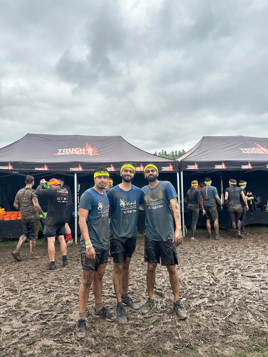 Thank you Tarun, Cameron and Amar for completing Tough Mudder Challenge to top £2000 for Mind in Harrow! Pick your challenge now! mindinharrow.org.uk/get-involved/f…