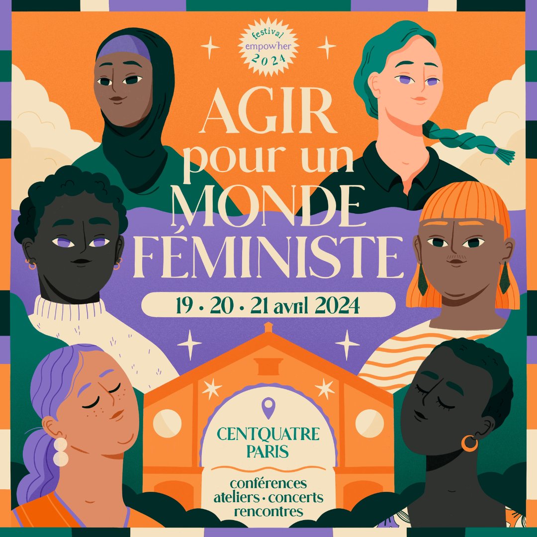 💪 Le festival qui donne envie d’Agir pour un monde féministe vous dévoile son affiche officielle ! 🖌 Nous avons fait appel à la talentueuse Ici Jozi, illustratrice française et indépendante. Rendez-vous... 🗓️ Du 19 au 21 avril 2024 📍 Au @104paris, 5 rue Curial - 75019 Paris