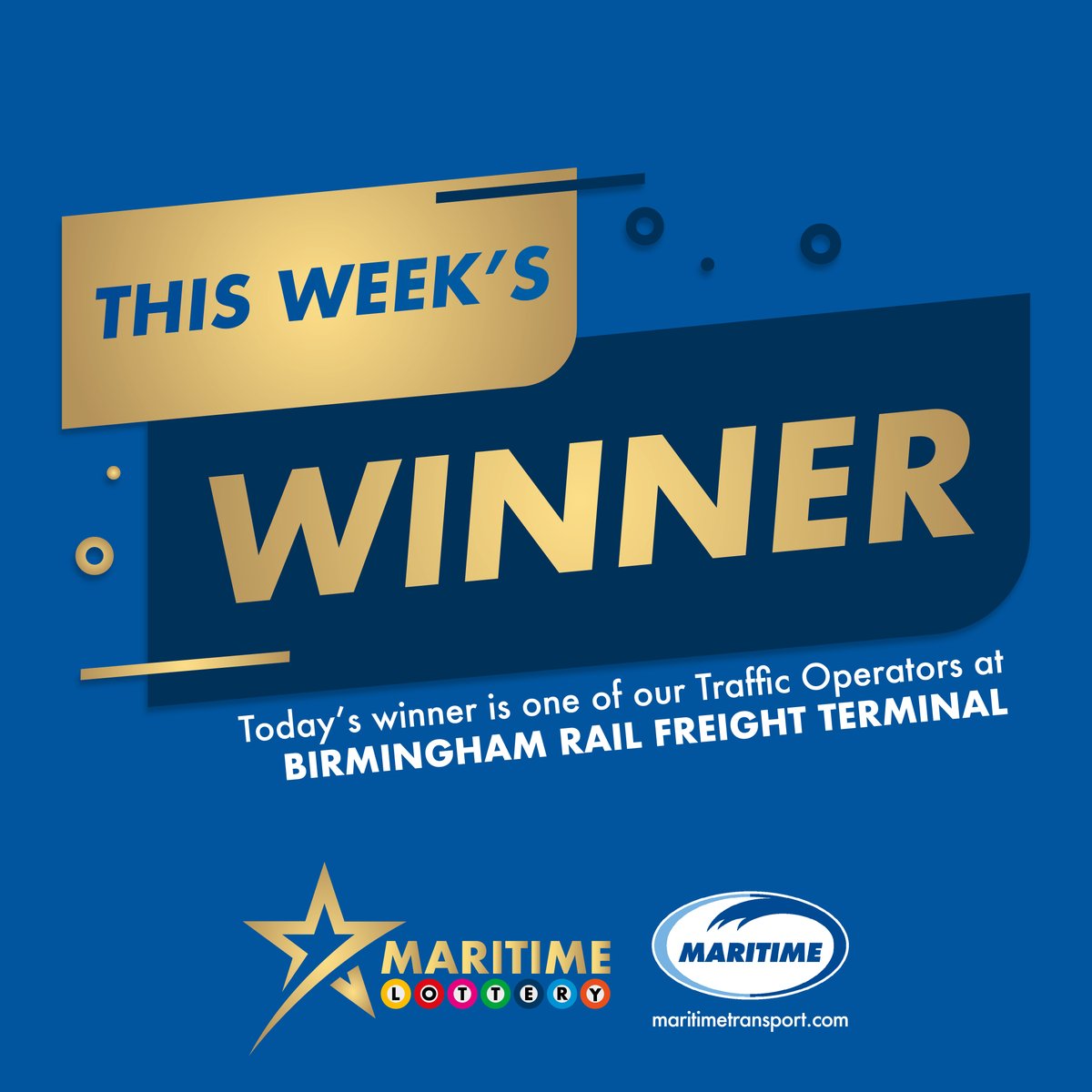 Congratulations to one of our Traffic Operators, based at Birmingham Rail Freight Terminal, who has just been announced as this week’s winner of our Maritime Lottery, taking home £1,000! Employees head to iWave to find out more. #mtllottery #maritimetransport