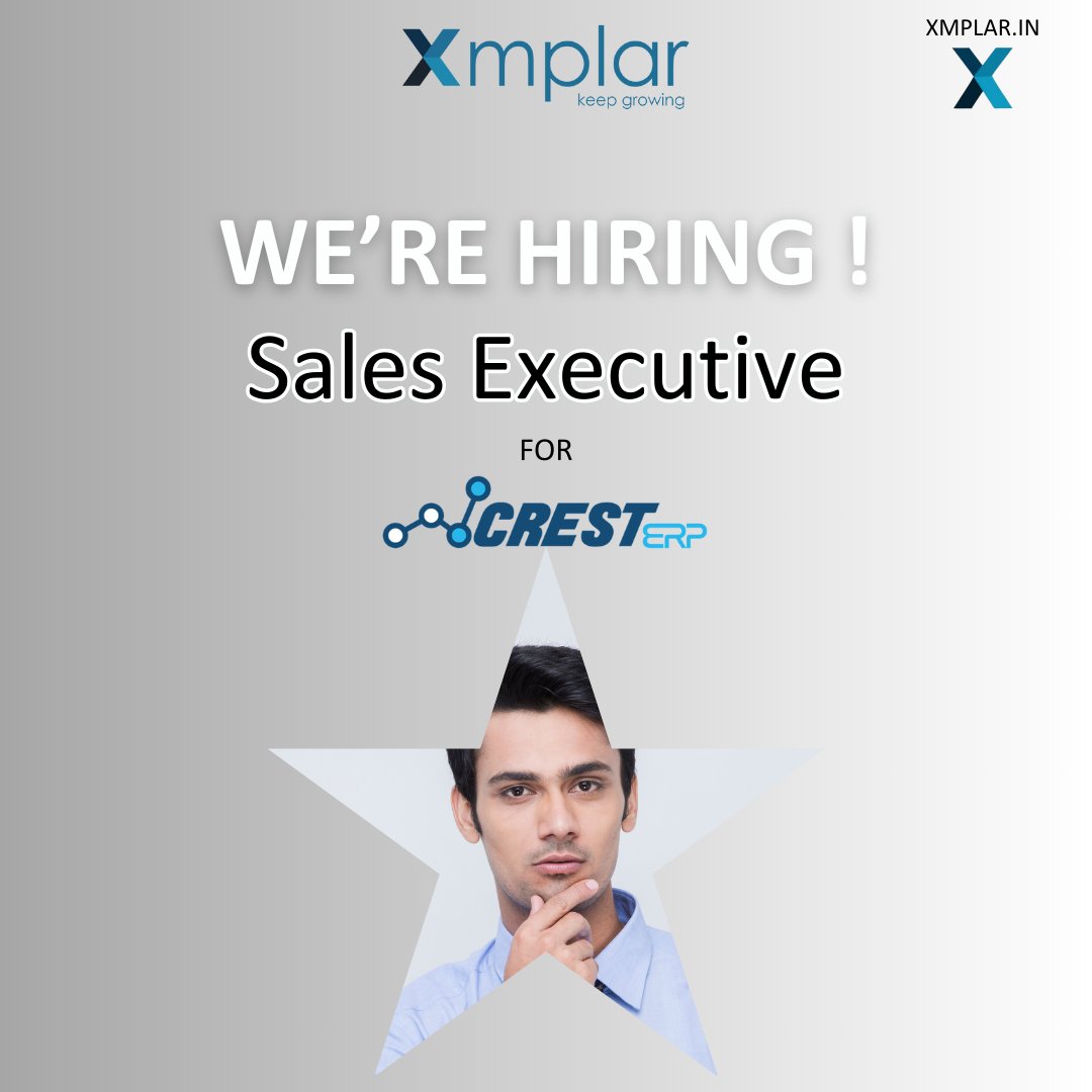 Like every other #ERP, #CrestERP too needs live-wire sales people to take it to businesses looking to solve their #operations management problems!. If you fit the bill, mail your CV to vidyalakshmi@xmplar.in

#SalesJobs #bengalurujobs #erpsales #xmplar