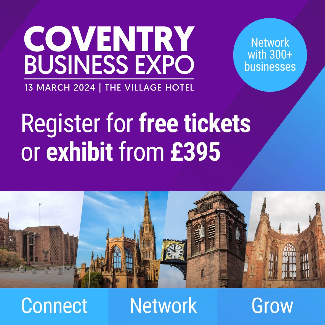 12 days to go until our upcoming Coventry Business Expo! Join us on the 13th March at the Village Hotel
#coventry @coventrycc @CovCityLive @cwchamber @live_coventry #coventrybusiness #midlandsbusiness #birmingham #birminghambusiness #CoventryExpo #businessincoventry @BizBuzzWarks