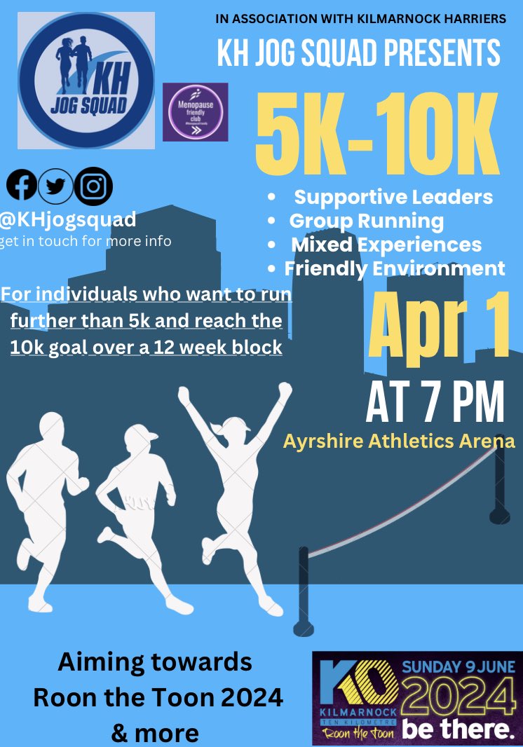 📣NEW ANNOUNCEMENT 📣 Our new intake of individuals who are interested in reaching that 10k running goal, with the main focus towards @roonthetoon We can help you reach your goal of completing a 10k Message us for more info! @KillieHarriers @jogscotland