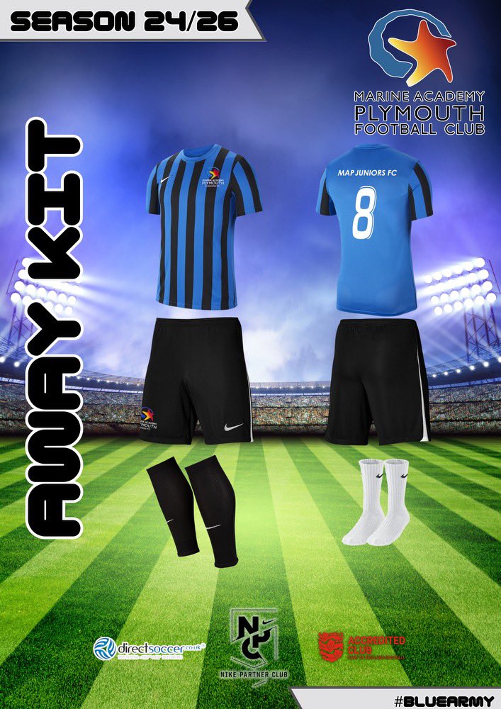 mapfootball's tweet photo. Marine Academy FC kit range for seasons 2024/26 in conjunction with @NikePartner and @DirectSoccer .

Club shop on @DirectSoccer will be updated for orders from this Monday .

Our MAP teams welcome enquiries from community partners for 2 season sponsorship opportunities https://t.co/9TsVzkzwBb