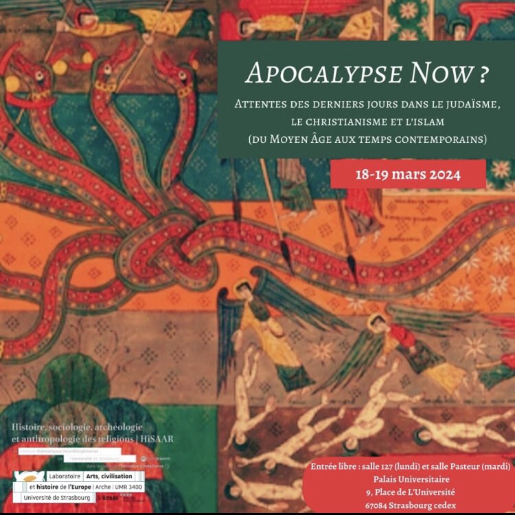 18-19 mars 2024 : 13 interventions sur la fin des temps avec une approche diachronique et synchronique ; s’inscrivant dans le renouveau historiographique ! Programme bientôt en ligne 🤓 #unistra, #teamhistoire #TeamModernistes