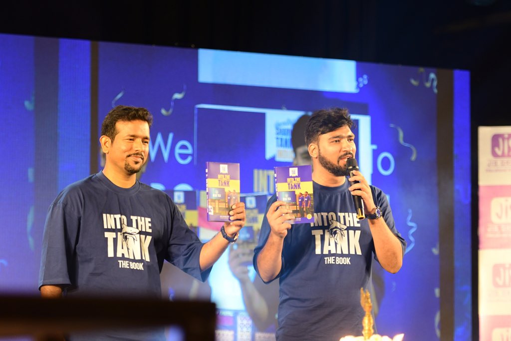 BlueTeaIndia's tweet photo. 📘 Today marks a monumental milestone for Blue Tea as we proudly unveil our founder and CEO Sunil Chandra Saha ‘s book, chronicling the inspiring journey of our him and co-founder Nitesh Singh  on Shark Tank India! 🌟 
Five years of relentless dedication, passion, and unwavering commitment have culminated in this momentous occasion. This book is a testament to the resilience, hard work, and unwavering motivation that drives us at Blue Tea. 

A heartfelt thank you to Ashneer Grover for gracing our event 'Entrepreneurs are born or made' on March 2nd, 2023, and being part of this incredible journey. Here's to the incredible team behind Blue Tea and to many more milestones ahead! 

#BlueTea #Entrepreneurship #BookLaunch #SharkTankIndia #HardWork #Motivation