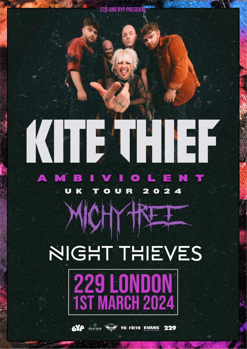 Tonight! At <a href="/229london/">229</a> with Kite Thief &amp; <a href="/Michy_tree/">Michy Tree</a> 7pm. 

#nightthieves #229 #kitethief #michytree #iwd #internationalwomensday #londongig #livemusic #altmetal #metal #rock #polarity #229london #tour #newmusic 

open.spotify.com/artist/42azirK…