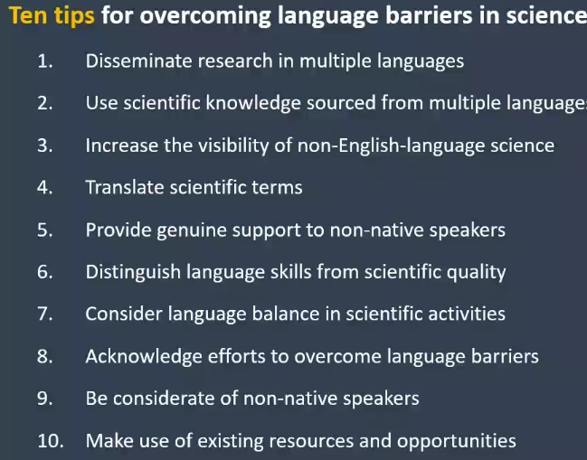Tatsuya - tips for overcoming language barriers - translatesciences.com/ten-tips-for-o… #ORW2024