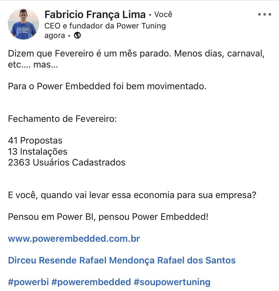 Fabriciodba's tweet image. #PowerBI #powerembedded