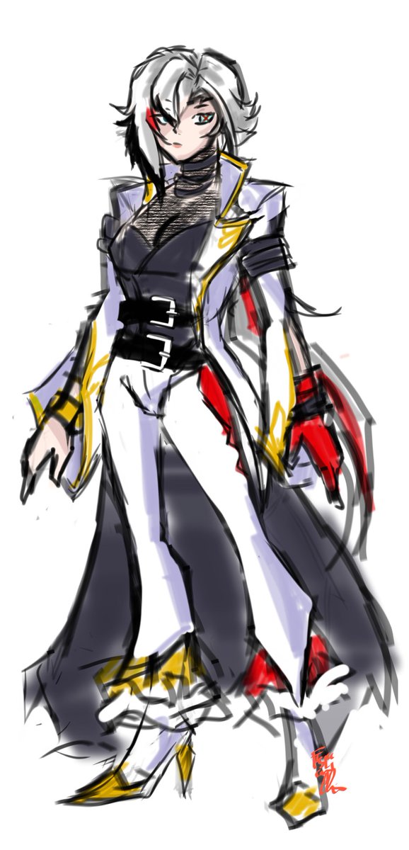 TSLdraweveryday's tweet photo. Okay, I may in fact be cooking with this design. Might try to do an actual clean ver for now the draft of the full fit (Will later post the Halfbody art I did) :D
...
#デジモン #デジタルモンスター
#digimion #GenshinImpact #Arlecchino #omegamonalters #sketch #digitalart #phoneart https://t.co/bjuiZftzUZ