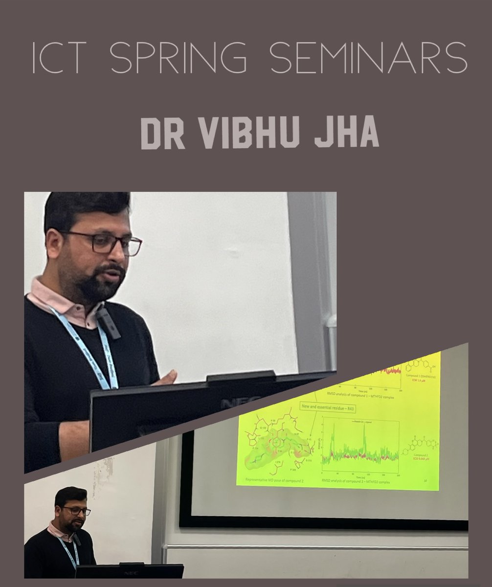 Dr Vibhu Jha, the latest addition to @ICT_Bradford, guides us through the realm of computational modeling, brimming with endless possibilities. A highly informative session with much to absorb. Many thanks, @vibhujha16 for sharing your expertise! #ICTSeminars #drugdesign #docking