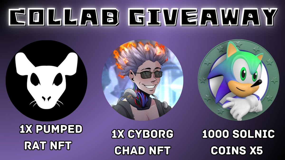 🎁 MEGA GIVEAWAY 🎁

🏆1 x  @cyborgchads NFT
🏆1000 x 5 @solniccoin Token 
🏆1x @PumpedRatsNFT 

To Enter:

✅ Follow all projects 
✅ Like & Repost
✅ Tag 2 frens

⏰ 72 HOURS ⏰ 

#NFTGiveaway #FreeNFTs $MATIC $SOL $INJ #Airdrop #AirdropGiveaway