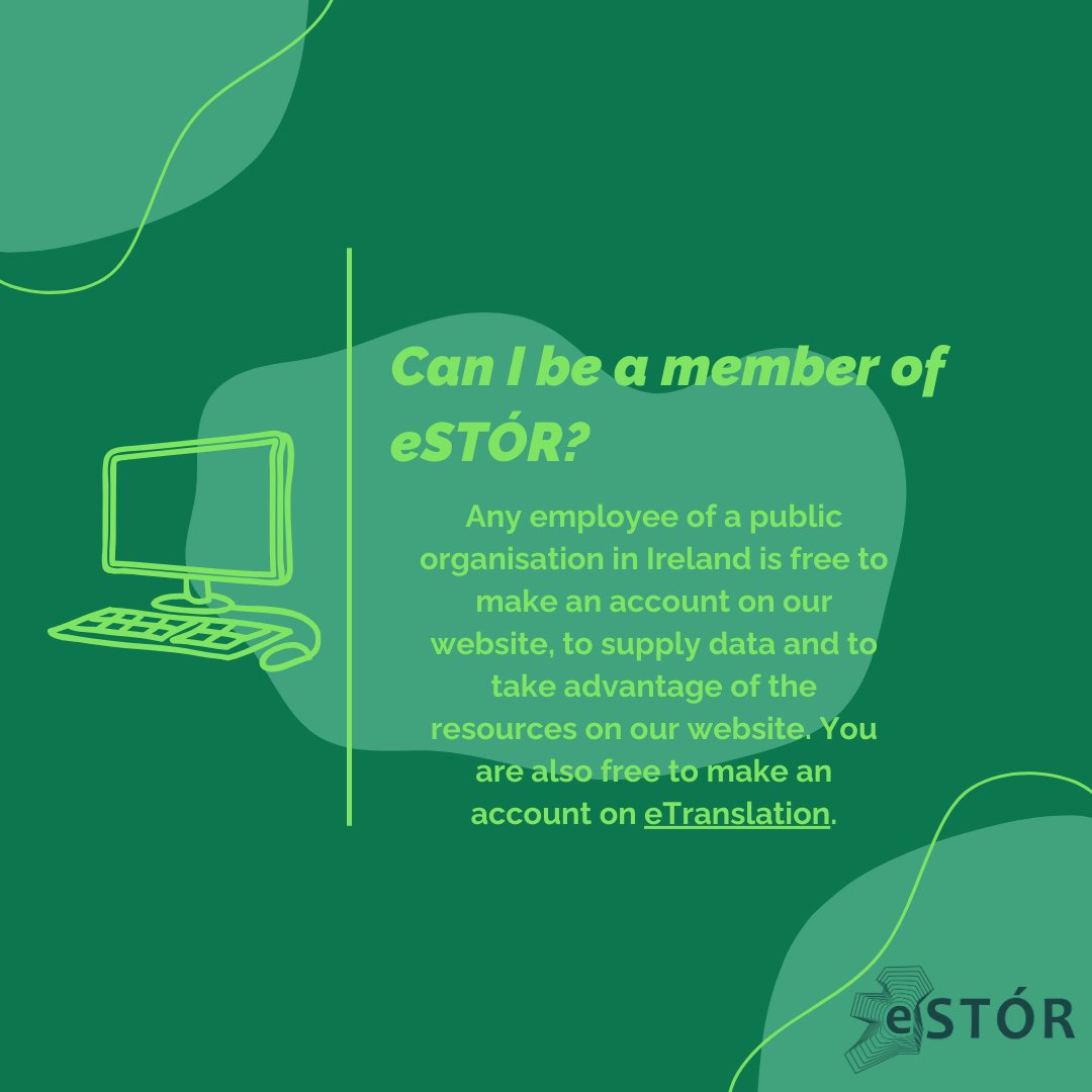 eStor_Eireann's tweet image. Cé atá in ann a bheith ina b(h)all d'eSTÓR?
Who can be a member of eSTÓR?
#gaeilge #languagetechnology #estór #dublincityuniversity #dcu