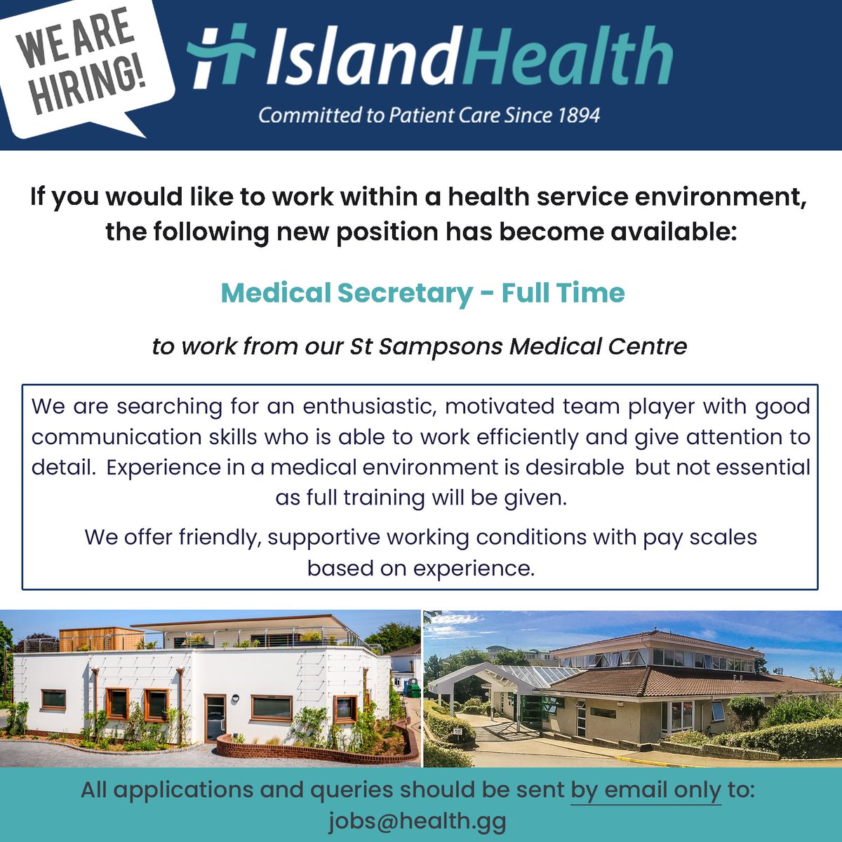 Are you looking for a new challenge? come and join our expanding team.
#guernsey #guernseyjobs #islandhealth