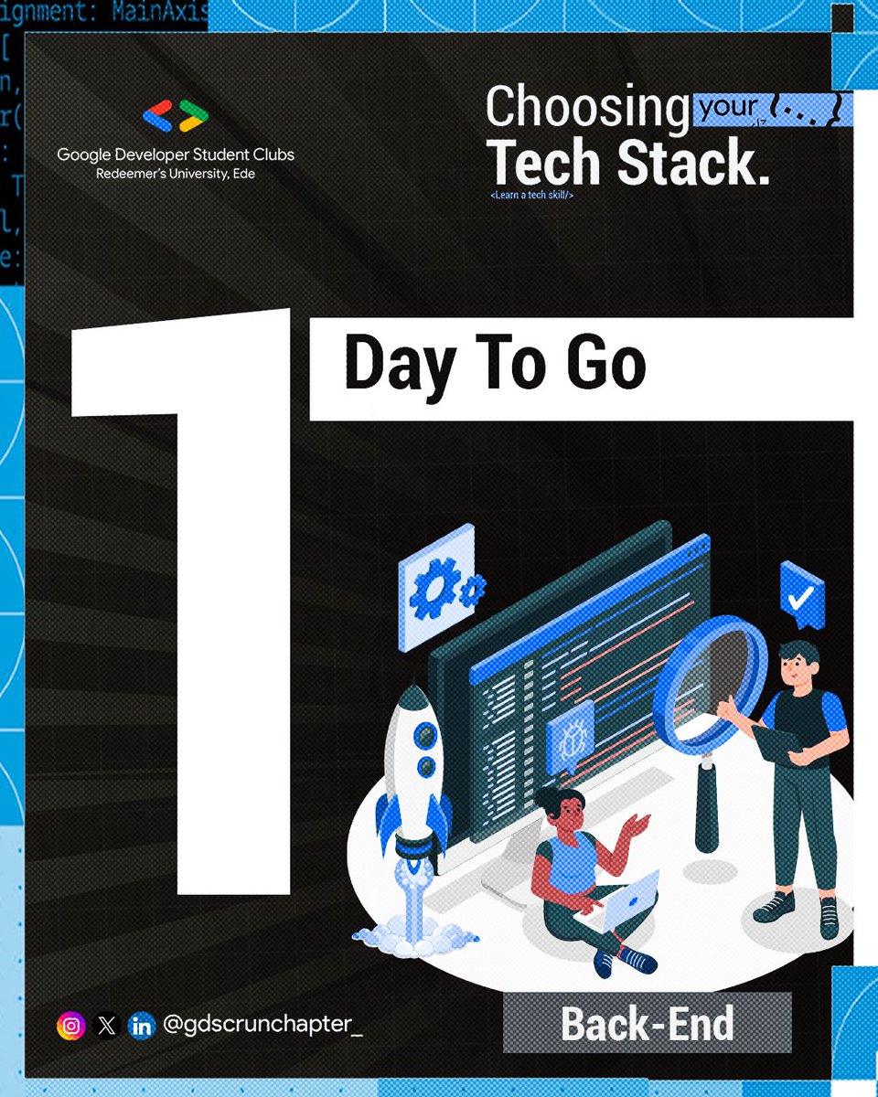 GDSCRUNCHAPTER's tweet photo. Just a day to go! 👏

Secure your spot now by clicking on this link to register: https://t.co/DIpbWsj49N

Register NOW!👩‍💻👨‍💻
@googlestudents #DeveloperStudentClubs #gdsc #CYTSgdscrun2024 https://t.co/nj3Iu8gzpx