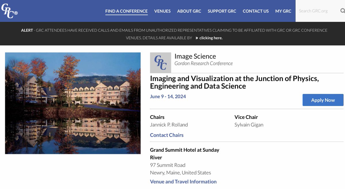 Advertising for the #Amazing  "Image Science" <a href="/GordonConf/">Gordon Research Conferences</a>  to take place in June in Maine. 

Official deadline is in May, but better to apply ASAP to secure a seat. We are currently gathering significant sponsors  to support Junior Researchers. 

grc.org/image-science-…