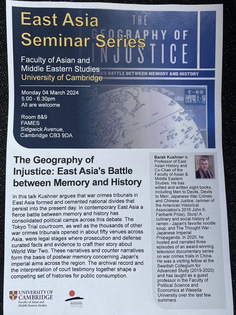 Barak Kushner’s new book is about out. —Big deal!