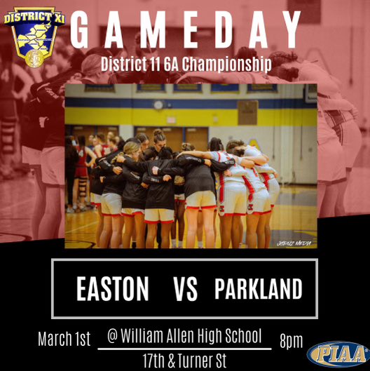 🚨GAME DAY🚨
🌟District 11 6A CHAMPIONSHIP🌟
🆚 Parkland 
⏰ 8 pm
📍William Allen HS
17th &amp; Turner St
🎟️ 65+ free w ID
districtxi.hometownticketing.com/embed/event/692
Wear your ❤️🤍🖤 and come cheer on our Lady Rovers as they defend their D11 6A CHAMPIONSHIP TROPHY‼️ 
Let’s go ladies, ROVER PROUD‼️‼️