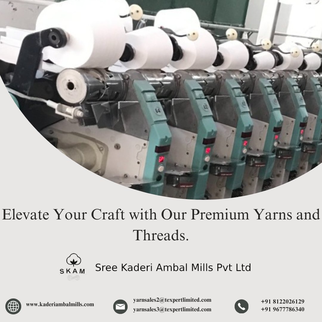 Elevate your craft with our premium yarns and threads.
Visit us: kaderiambalmills.com

#kaderiambalmills #yarns #threads #polyesteryarns #sewingthreads #weavingyarns #polyesteryarnmanufacturer #premiumyarns