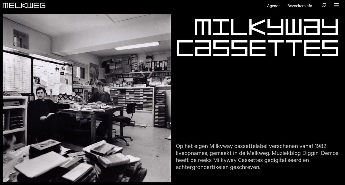 Poppdium @melkweg heeft het Melkweg cassetteboek, de Milkyway cassettes, m'n verhaal over programmeur Frans Goossens en zijn liner notes nu mooi op één plek staan! Check melkweg.nl/nl/milkyway-ca….