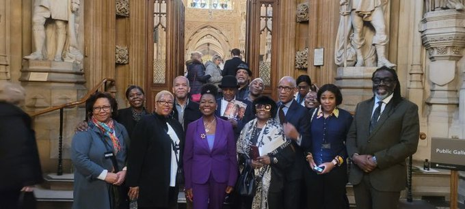 Survivors, campaigners and activists at the House of Lords after the enlightening and empowering debate led by @FloellaBenjamin . Proud to see so many of our surviving clients there #WindrushScandal;  sad those we have lost before receiving compensation could not attend in person
