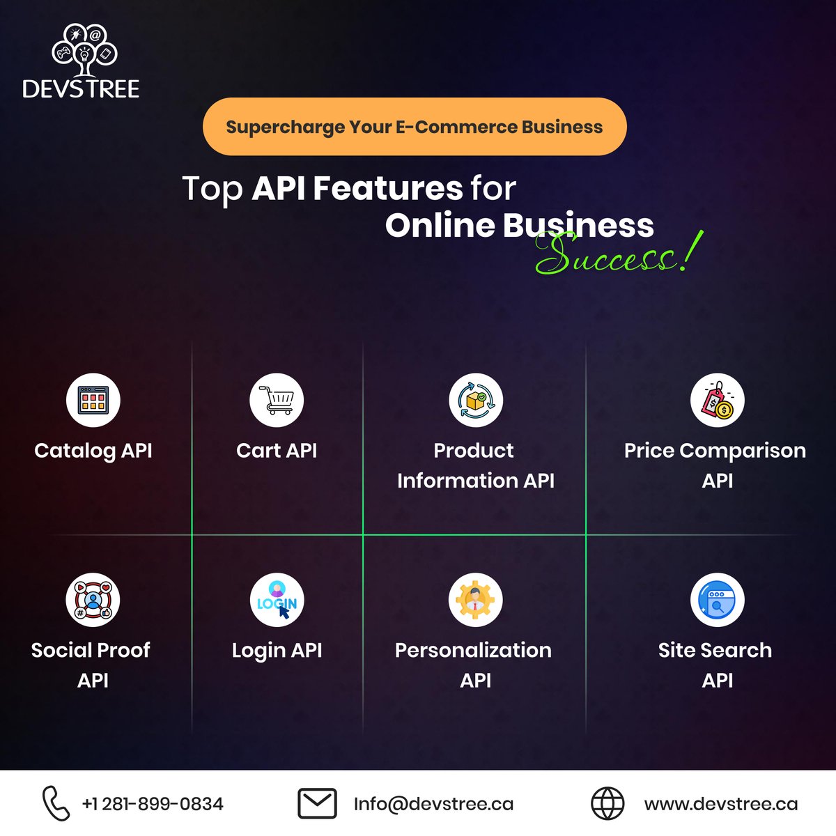 DevstreeCA's tweet image. Elevate your e-commerce with Devstree Canada&apos;s top APIs:

☑️ Catalog
☑️ Cart
☑️ Product Info
☑️ Price Comparison
☑️ Social Proof
☑️ Login
☑️ Personalization
☑️Site Search

Contact us to boost your online business!

📧info@devstree.ca
📞+1 281-899-0834
 
#ecommerce #API #Devstree
