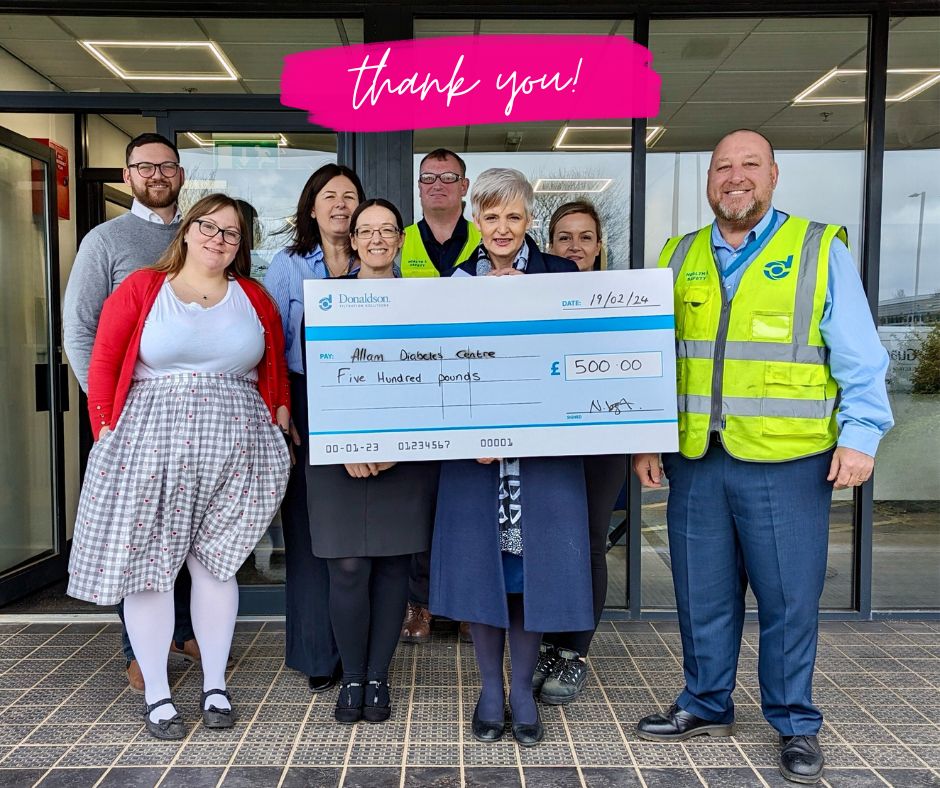 wishhcharity's tweet photo. Thank you to the team at #Donaldson who raised a fantastic £500 for the Allam Diabetes Centre as one of their 2023 Charities of the Year. Thank you so much for this and your continued support of @HullHospitals and the #QueensCentre in 2024! #DonaldsonFiltrationSolutions #Hull https://t.co/KxkfI2I9fF
