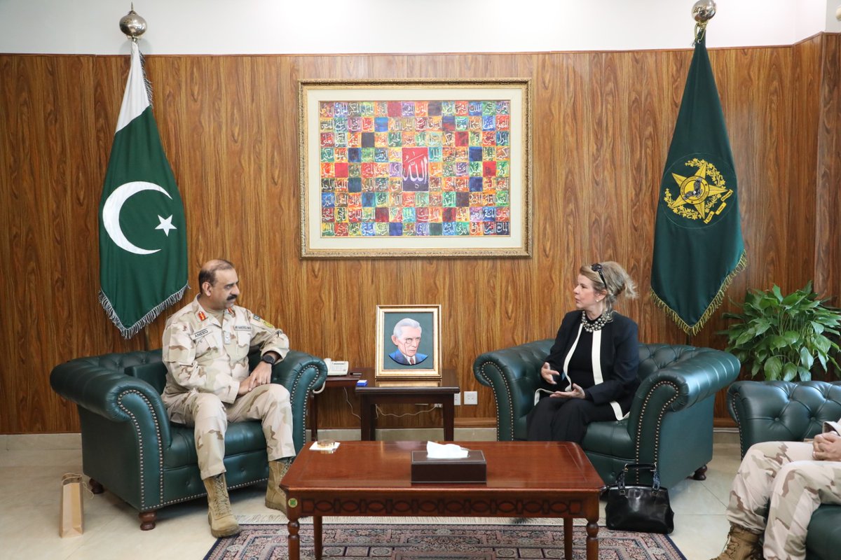 anfpak's tweet photo. Chairperson Karim Khan Afridi Welfare Foundation Mrs. Cristina von Sperling Afridi visited HQ ANF and called on #DGANF, Maj Gen Muhammad Aneeq Ur Rehman Malik HI(M). Various initiatives were discussed where #KKAWF and #ANF could collaborate to work against Drug Prevalence among Youth.

#OneNation 
#OneDestination 
#DrugFreePakistan