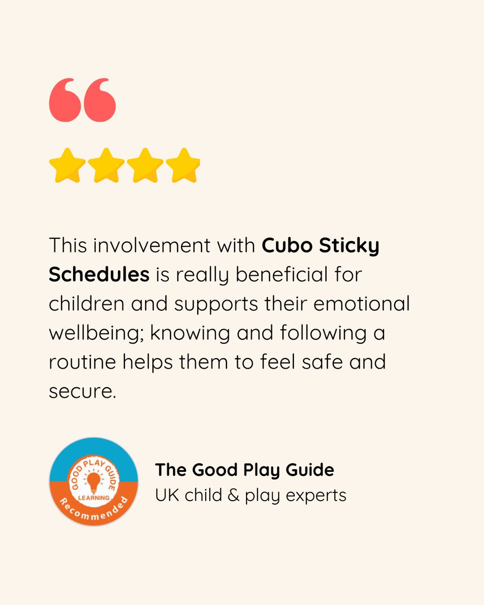 KarVillard's tweet image. 🏅 Award-wining #LearningToy

The #GoodPlayGuide&apos;s child expert crew w/ their partner families tested our Cubo Sticky Schedules &amp;amp; found that it&apos;s a fun way to learn how to move from one routine to the next.  &amp;amp; Kids ❤️ were raving our beautiful Montessori-inspired routine tiles.