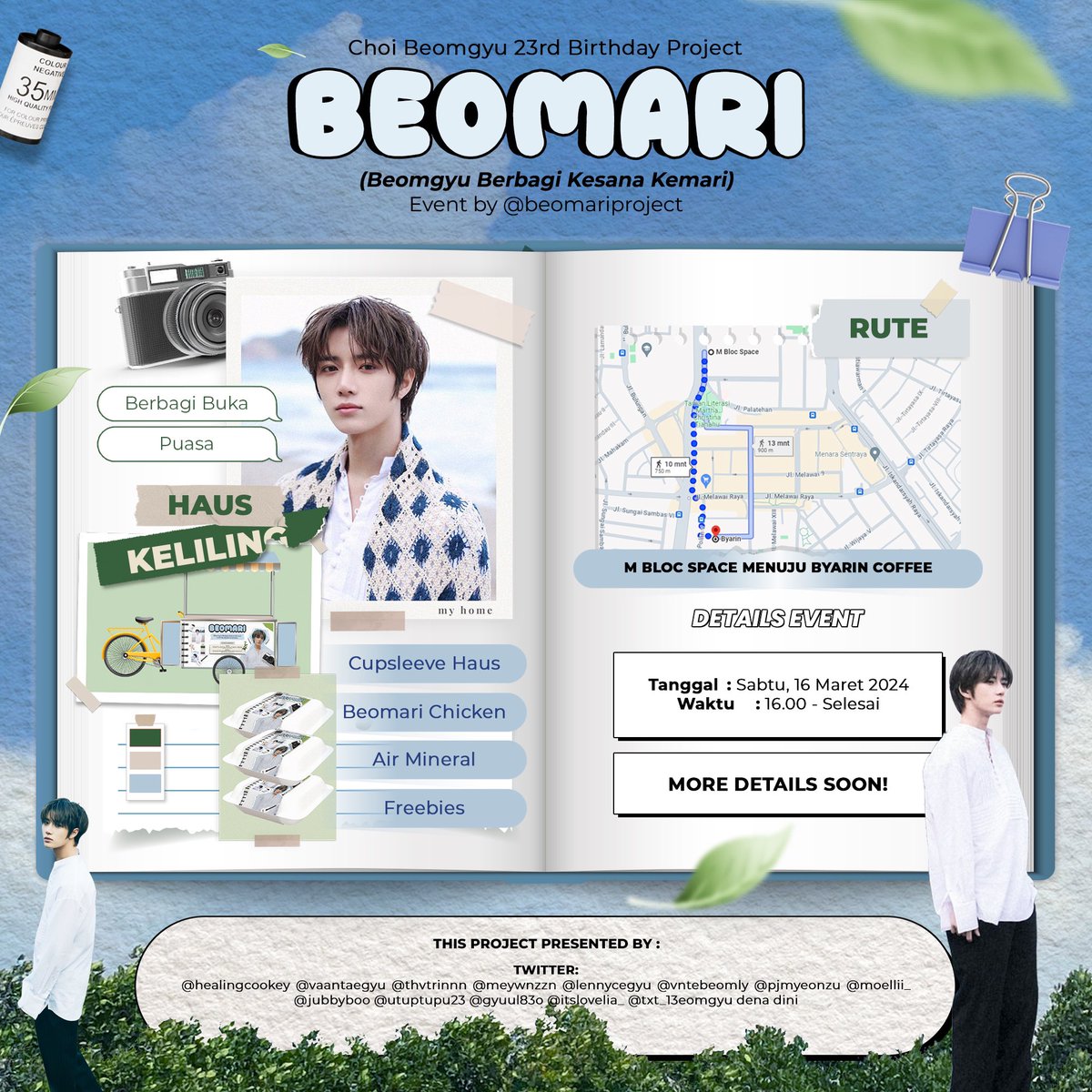 —  𝐁𝐞𝐨𝐦𝐚𝐫𝐢 (@beomariproject) : 
Be sure to tune in for the fun at blessing sharing event with Beomari Project! don't worry because we provide it for 𝗙𝗥𝗘𝗘 🧸💗 

#Beomgyu_Berbagi
#BeomariProject
#Beomgyu_ActOfKindness
#BeomgyuBirthdayProject