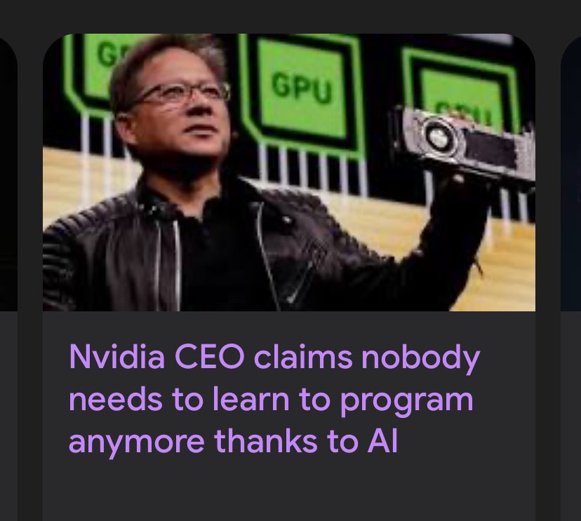 Learn to code. Even if NVIDIA CEO tells you that you don’t need to, because of AI.