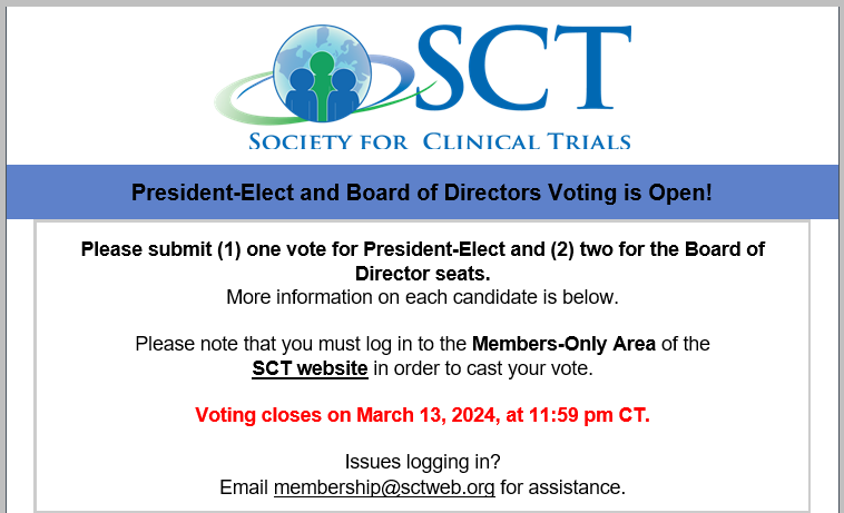 Voting for SCT positions is now open!